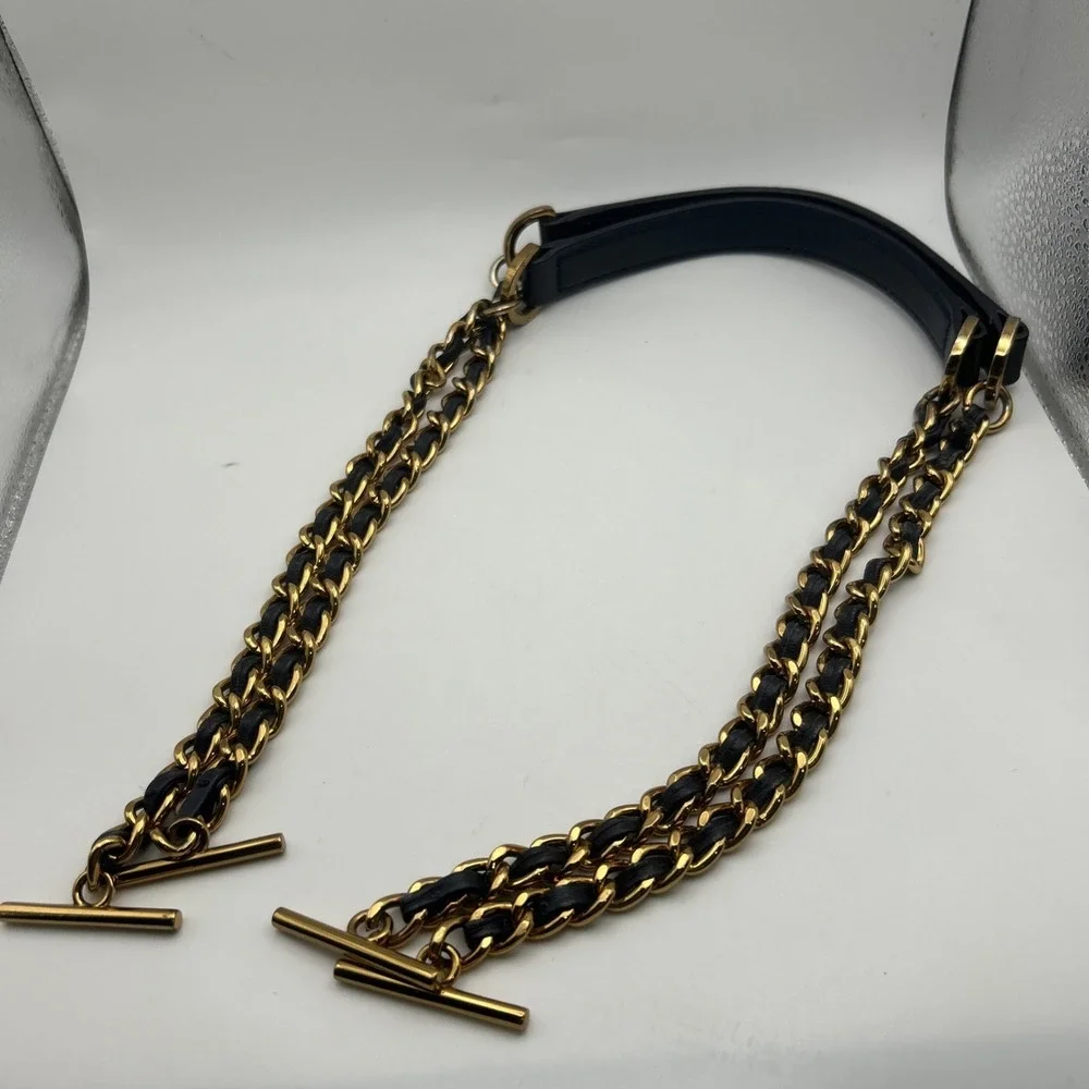 Tory Burch Navy Blue Gold Chain Replacement Shoulder Straps Toggle Ends